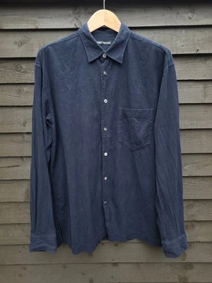 Camisa Arrugada Issey Miyake Para Hombre Talla 5 XL Algodón Azul Marino Hecha en Japón Abotonada  Foto 1 de 4