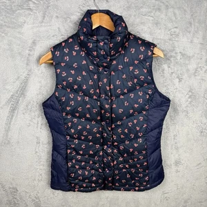 The North Face Women’s Puffer Vest Floral Blue Red Down Medium Zip Up Gorpcore - Picture 1 of 8