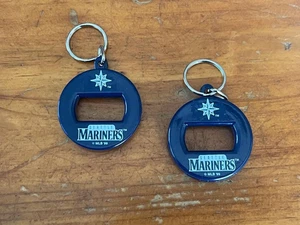Lot of 2 Seattle Mariners EZ Bottle Opener Blue Keychain New - Picture 1 of 2