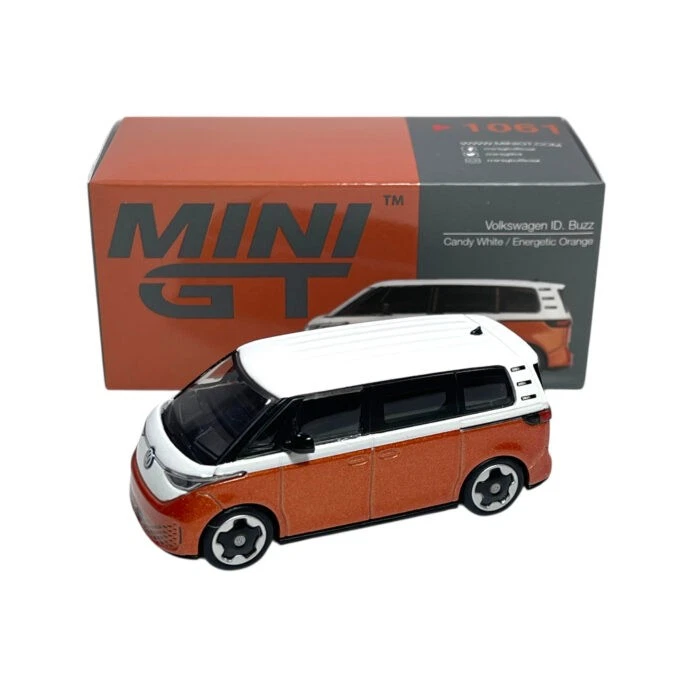 Modellino Auto Mini GT 1/64 Volkswagen ID. Buzz Candy White Energetic Orange - Immagine 1 di 4
