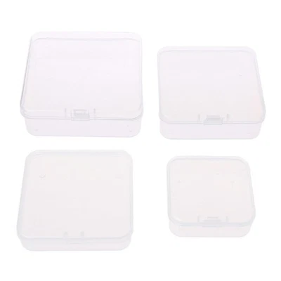 Small Transparent Plastic Storage Box Clear Square Multipurpose Display for Cas - Image 1 of 4