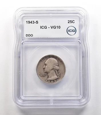 1943-S Washington Quarter DDO VG10 ICG *6689 - Image 1 of 3