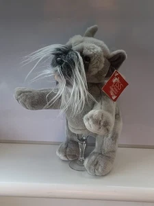 Peluche douce Russ Berrie le chien Schnauzer marionnette à main RARE - Photo 1/8