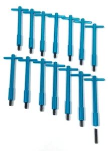Muscle Car Blue Anodized Aluminum Valve Cover T-Bar Set Of 14 - Bild 1 von 1