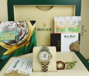 ROLEX 18kt Gold & Stainless Steel Ladies DateJust White Diamond 79173 SANT BLANC - Picture 1 of 8