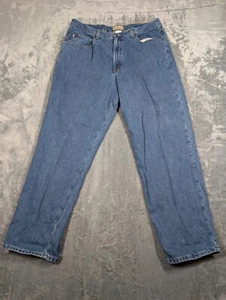 Vintage LL Bean Flannel Lined Jeans Men's 38x32 Blue Denim Straight Relaxed - Picture 1 of 8