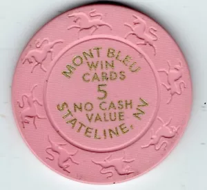 Nevada, Stateline Casino Chip: Mont Bleu NCV Win Cards 5 - Picture 1 of 2