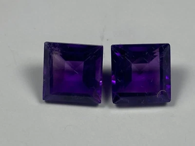 Amatistas siberianas par natural real de gemas facetadas cuadradas púrpura 8x8 mm T3R2D3 Foto 1 de 3