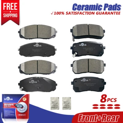 Front and Rear Ceramic Brake Pads for 2015 2016 2017 2018 2019 Kia Sedona - Image 1 of 4