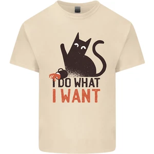 I Do What I Want Funny Cat Mens Cotton T-Shirt Tee Top - Picture 1 of 101