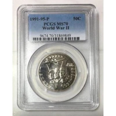 1991-95 P World War II 50C PCGS MS70 *Rev Tye's* #9849125 - Image 1 of 4