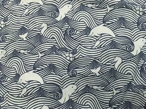 Boundless fabric by bluprint dolphins ocean blue quilting cotton - Picture 1 of 3