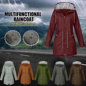 Women's Waterproof Breathable Raincoat Lightweight Jacket with Hood for Hiking - Picture 1 of 41