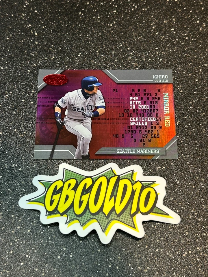 2002 Leaf Ichiro Suzuki #145 Certified Skills Mirror Red /150 - Image 1 of 2