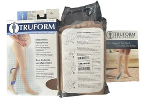 TRUFORM Maternity Pantyhose with "Tummy" Panel 20-30mmHg Size Medium Beige - Picture 1 of 2