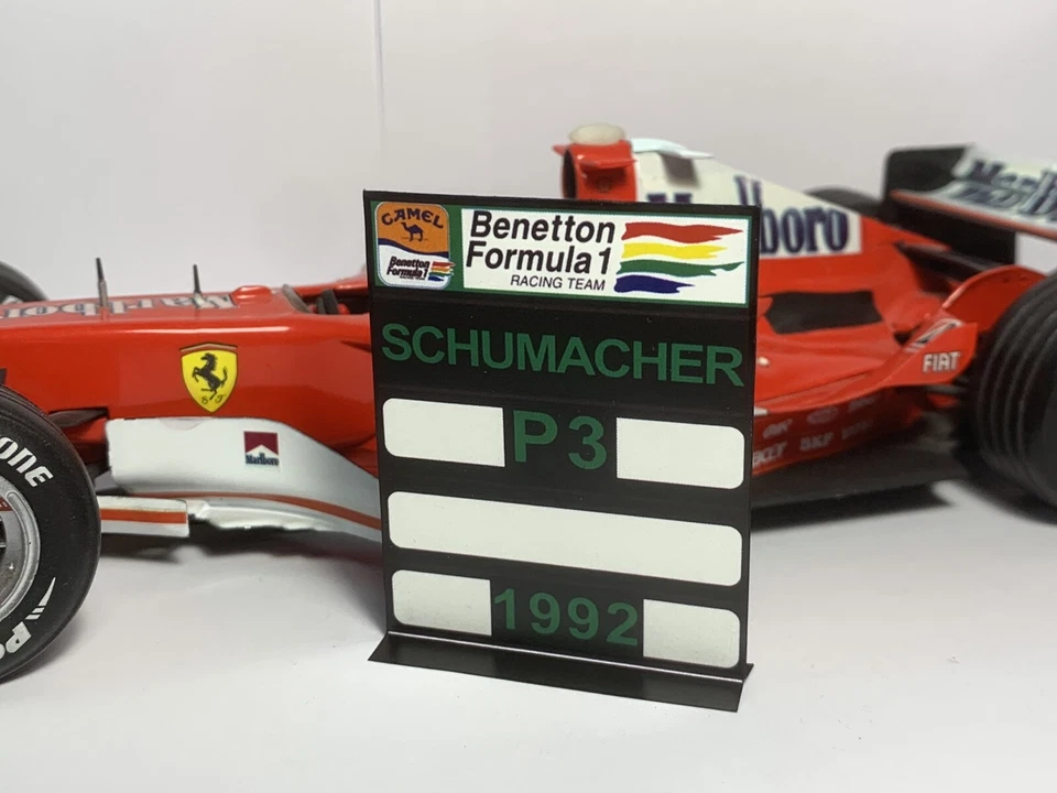 Pitboard 1:43/1:18 (Pizarra F1) / Michael Schumacher (Benetton) 1992 WDC - Imagen 1 de 1