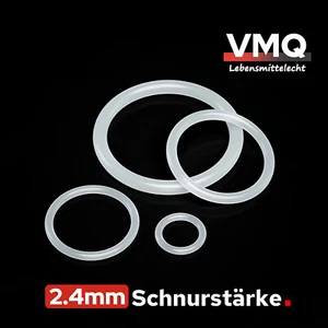 O-Ringe Dichtringe 1,2 - 55,2 mm / Schnurstärke 2,4 mm / VMQ 55 Lebensmittelecht - Picture 1 of 6