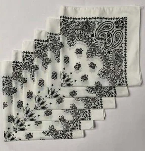Made In The USA Paisley Bandana 22" x 22" (6 Pack) 100% Cotton - Wide Selection - Picture 1 of 85