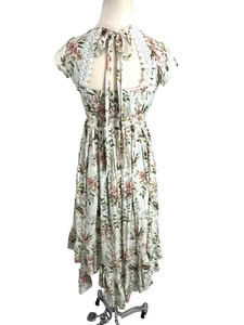 Joy Folie Mia Joy Maxi Dress Girls Size 7 Tie Back Sweet Bohemian Ruffle Modest - Picture 1 of 15