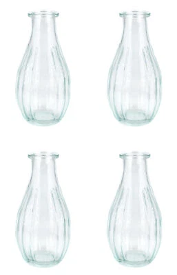 4 Glasvasen Blumenvasen Dekoflaschen Set Minikaraffen Fläschchen Glaskaraffen - Bild 1 von 2