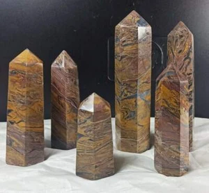 Polished Jasper Towers w/Rhodolite patches from Afghanistan 6 pcs 1.2kg  - Picture 1 of 11
