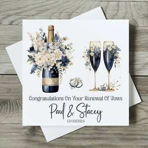 PERSONALISED Wedding Vow Renewal Card WEDDING Vow Congratulations - Picture 1 of 1