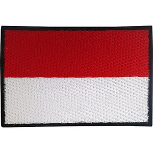 Indonesia Flag Patch Iron On Badge / Sew On Indonesian Flag Embroidered Applique - Picture 1 of 1