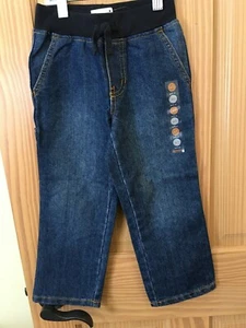 NWT Gymboree Boys Blue Pull on Ribbed Waist Straight Jeans Outlet Toddler - Picture 1 of 2