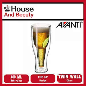 NEW Avanti Top Up!!! Twin Wall Beer Glass 400ml 15454 - Foto 1 di 3