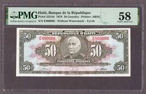 Haiti 50 Gourdes 1979 TYVEK Pick-235Ab About UNC PMG 58 - Picture 1 of 2