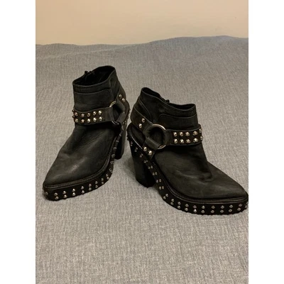Jeffrey Campbell Lilyn Botines Tachonados Cuero Negro Tacón Bloque Para Mujer 8 Foto 1 de 4