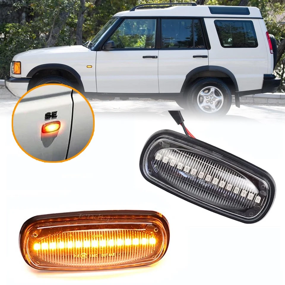 2x LED Side Marker Lights Amber for Land Rover Discovery 2 Freelander 1 Defender Foto 1 de 4