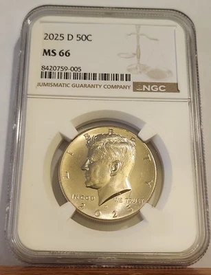 2025 D KENNEDY NGC MS 66 HALF DOLLAR (PHILADELPHIA) - Image 1 of 4
