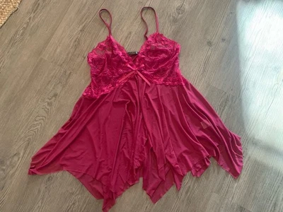 Lencería Avid Love Camisón Encaje Sexy Pañuelo Dobladillo Talla XXL Rosa Oscuro ¡Belleza! Foto 1 de 4