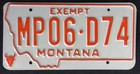 MONTANA EXEMPT STATE OWNED M/P  license plate  1979   random number