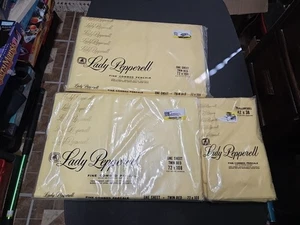 Funda de almohada vintage Lady Pepperell sin hierro amarillo percal doble sábana 72x108 - Imagen 1 de 2