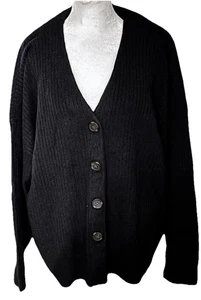Cárdigan Madewell negro con botones de madera talla 2X precio de venta sugerido por el fabricante 98 USD - Imagen 1 de 8