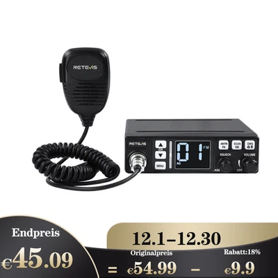 Retevis MB63 CB Funkgerät AM/FM CB Funk SQ/ASQ VOX EMG Amateurfunkgerät für LKW - Bild 1 von 4