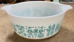 Pyrex Butterprint Bowl 472 Vidrio Vintage Cenicienta Verde azulado Granja Amish1 1/2 pt EE. UU. - Imagen 1 de 6