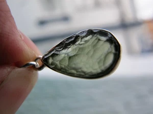 Moldavit Kristall Anhänger Silber 925 Natur Selten Tschechischer Talisman Heilung Auth sm - Bild 1 von 24