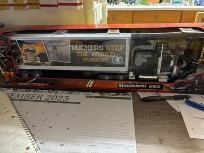 1/32 NEW RAY  KEN W900 W TRUCKS DRY VAN TRAILER # B 640 - Image 1 of 4