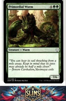 Magic the Gathering MTG Dominaria Primordial Wurm #177 Buy 2 Get 1 - Image 1 of 2