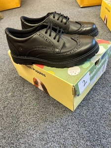 Hush Puppies Maxine Junior Leather Girls's Black Brogues size 4 - Picture 1 of 1