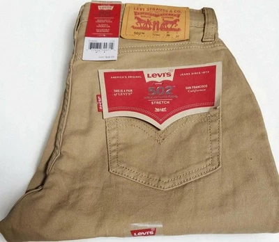 Levi's 502 Regular Taper Stretch Pants - Khaki - Size 12 Reg - New with Tag - Image 1 of 4