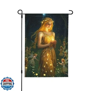 Fairy Garden Flag Vertical Double Sided Outdoor Yard Flags 12.5x18 Inch Burla - Picture 1 of 5