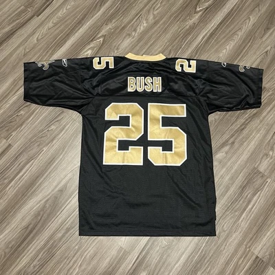 Camiseta negra Reggie Bush Saints #25 de colección Y2K Reebok NFL para hombre L fútbol americano Foto 1 de 4