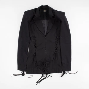 Blazer nero DE LA VALI Elena cravatta davanti pizzo manica lunga regular taglia 6 prezzo consigliato 590 - Foto 1 di 10
