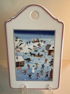 VILLEROY BOCH NAIF CHRISTMAS HANGING CHEESE & CRACKER BOARD Porcelain - Picture 1 of 10