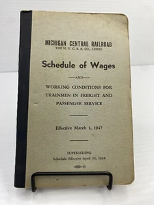 1947 Michigan Central Railroad Schedule of Wages NYCRR Trainmen RR Railway - Picture 1 of 8