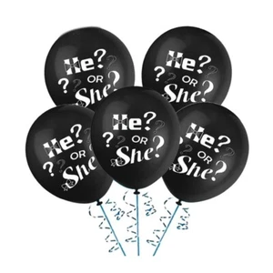 8 x “ He or She “ Gender Reveal Party Baby Shower Balloons Boy Girl - AUST - Picture 1 of 5